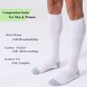 FITRELL 3 Pairs Compression Socks for Women and Men 20-30mmHg-Circulation Support Socks (L)