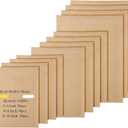 100 Pcs Kraft Bubble Mailers 3 Size Padded Envelopes Kraft Poly Mailers Bubble Lined Shipping Envelopes Mail Shipping Bags for CDs Book Business Supplies (Natural)