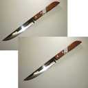 Kiwi Set of 2 Stainless Steel Knives, wood handle # 501