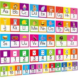 OUNENO Alphabet Line Bulletin Board Set ABC Number 0-20 Wall Decorations for Pre-School Kindergarten Elementary Classroom Nursery Homeschool (14"L x 6"W)