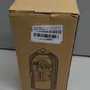 Makeup Brush Holder with Lid 360 Rotating Clear Dustproof Make Up Organizers for Vanity Bathroom Countertop, White Beige