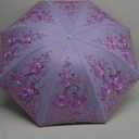 Honeystore Vintage Lace UV Sun Parasol Folding 3D Flower Embroidery Umbrella (09Purple)
