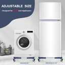 WBD WEIBIDA Adjustable Furniture Dolly with 4 Dual-Locking Wheels, Universal Washing Machine Base Stand, Square Appliance Mover for Refrigerator, Mini-Fridge, Washer & Dryer, Moving Cart