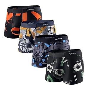 Arjen Kroos Men's Sexy Silky Underwear Breathable Pouch Trunks Boxer Briefs 4 Pack