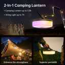 MORIKO Camping String Lights, 2 in 1 Colorful Outdoor String Lights with 7 Lighting Modes (33FT), IPX4 Waterproof, 25s Rapid Recovery, Rechargeable LED Camping Lantern for Outdoor Tent Hiking Decor