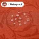 misaya Rectangle Thanksgiving Tablecloth, Waterproof Jacquard Fall Table Cloth, Damask Cloth Table Cover for Harvest Decor (52" x 70", Rust Vine Pattern) (Terracotta)