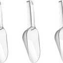 3PCS Clear Plastic Ice Scoop, 6 ounces Alec Ice Scoops, Kitchen Scoop for Ice Bucket Ice, Popcorn, Coffee Beans, Flour (6 oz.)