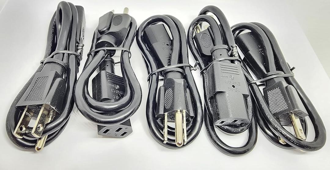 PC Accessories- Connectors Pro 5-PK 2' Universal Power Cable Cord - 2 Feet IEC320 C13 to NEMA 5-15P, 5-Pack CSA UL RoHS