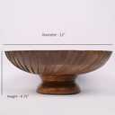 EDHAS Mango Wood Decorative Wooden Bowl Hand Carved Home Decor for Dining Table Center, Living Room, Kitchen Dcor (12" x 12' x 4.75")