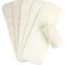 Mama Koala 6Layer Natural Cotton Cloth Diaper Inserts, Adjustable and Reusable for Any Baby Cloth Diaper (6 Pack)