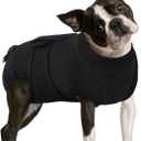 FUAMEY Dog Recovery Suit Male,Dogs Surgery Neuter Suits Puppy Spay Shirts for Female Protect Dog's Skin Anti Licking Abdominal Wounds Doggie Onesie Pet Bodysuit Alternative to Cone Black M (M(Back:13.4-16.1in,WT:14-25lbs), Black)