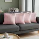 Pink Throw Pillow Covers 18 x 18 Set of 4, Cute Boho Throw Pillow Cover for Couch/Bed, Decorative Pillows Covers for Sofa/Bed, Accent Pillow Covers for Living Room, Rustic/Home/Room Decor