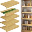 Wire Shelf Covers, Bamboo Wire Rack Covers (4PCS, 34" W x 12" D) Natural