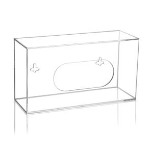 Acrylic Glove Box Holder Wall Mount Disposable Glove Dispenser Storage Organizer for Kitchen, Lab, Garages, Office, Clear