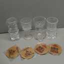 Clear Tiki Glasses Set of 4 - Exotic Tropical Cocktail Glasses with Straws and Coasters,Hawaiian Style Tiki Mugs for cocktails,Mai Tai, Zombie and Pia Colada,Tiki Bar Drinkware.