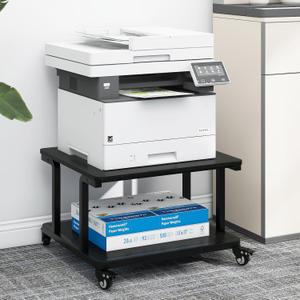 Natwind 2 Tier Laser Printer Stand,24''x20'' Under Desk Printer Cart, Black