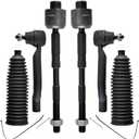 ASTARPRO - Front 6pc Tie Rods Kit for 08-13 Nissan Rogue, 14-15 Rogue Select, 4 Inner &Outer Tie Rods 2 Boots 2008 2009 2010 2011 2012 2013 2014 2015 Replacement