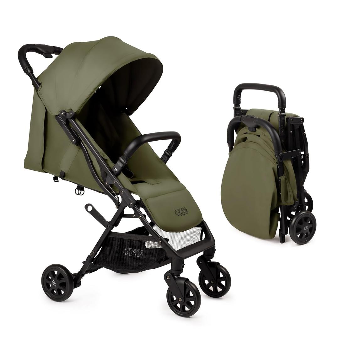 Lightweight Travel Stroller for Baby & Toddlers - Easy Fold & Compact Stroller with Canopy, Storage Basket, Multi-Position Recline & Convenient One-Hand Fold (Green)