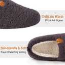 Women Cozy Faux Curly Fur House Memory foam Slippers Ladies Fuzzy Closed Back Indoor Bedroom Shoes (Blue)