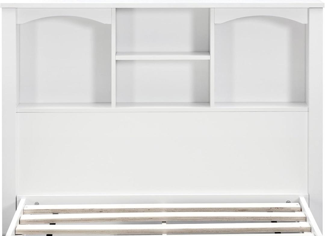 OS Home and Office Furniture Twin Sized White Bookcase Headboard