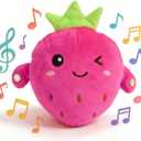 Baby Musical Sensory Toy,nteractive Musical Plush Toy with SoundsSensory Activity Learning Educational Kid Toy,Fun Christmas and Birthday Gifts Suitable for Multiplayer interaction (pink strawberry)
