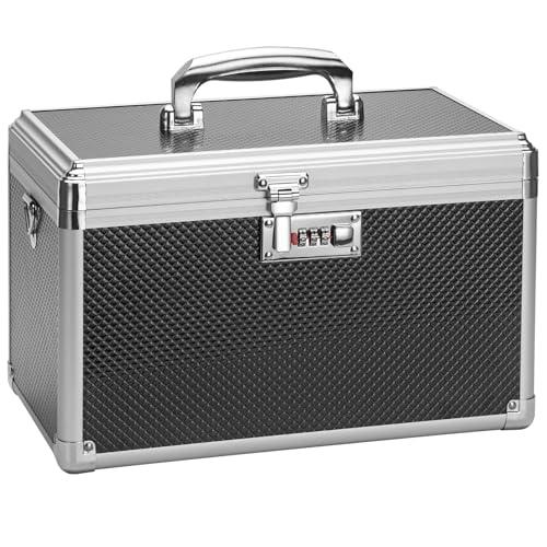 GODLONSEN Medicine Lock Box with Combination Lock - 11.2 x 7.6 x 7.6 Inches - First Aid Safe Medication Storage Box, Medications and Personal Items, Safe Boxes for Home and Outdoor - Black