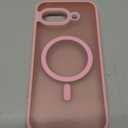 SPIDERCASE Magnetic for Google Pixel 9A Case, Military Grade Drop Protection Slim Translucent Matte Shockproof Anti-Fingerprint Phone Case for Pixel 9A, Pink