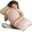 Pharmedoc Body Pillow, Pregnancy Pillows, Side Sleeper Pillow, Long, Memory Foam Pillow, Mocha