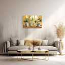 XLMDYYSW Lemon Wall Art Citrus Prints for Kitchen Wall Decor Yellow Fruit Pottery Canvas Picture Blue Classical Painting for Farmhouse Bathroom Framed (Orange, 16.00" x 24.00")