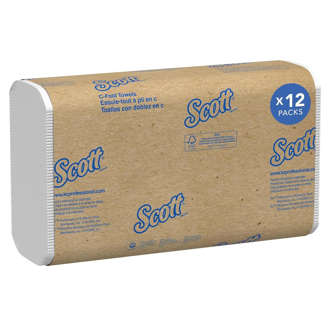 Scott Professional Essential C-Fold Folded Paper Towels, Bulk (01510), Fast-Drying Absorbency Pockets, 13.15"x10.125" Towel, White (200 Sheets/Pack, 12 Packs/Case, 2,400 Sheet Total)