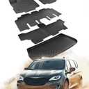 Floor Mats for Chrysler Pacifica & for Voyager 2017-2025 2026 7/8 Seats (Gas Only) Car Accessories with Cargo Liner Trunk, TPE Rubber Weather Carpets for Chrysler 2024 2023 2022 2021 2019 2018