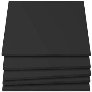 KEILEOHO 5 Pack 12 x 12 x 1/4 Inch Black Rubber Sheets, Heavy Duty Epdm Rubber, Synthetic Rubber Sheets for Plumbing, Gaskets DIY Material, Sealing, Leveling, Bumpers, Supports, Protection, Flooring