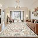 Rugland 8x10 Area Rugs - Stain Resistant Washable Rug, Anti Slip Rugs for Living Room, Vintage Tribal Area Rugs(Medallion 01-Multi, 8'x10')