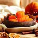 2 Pcs Thanksgiving Scented Candle 5.9'' Fall Autumn Pumpkin Candle Decoration Spice Soy Wax Scented Coconut Bowl Tables Decor for Home Bedroom Bathroom Holiday Farmhouse Party Gift