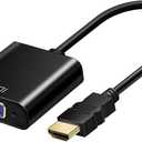 HDMI to VGA Adapter Cable (Male to Female) Compatible for Computer, Projector, HDTV, Desktop, Laptop, PC, Monitor, Chromebook, Raspberry Pi, Roku, Xbox and More
