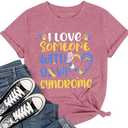 SWTJIC Down Syndrome Awareness Shirts Women Support World Down Syndrome Day Shirt Inspirational Saying GraphicTee Gifts Size S