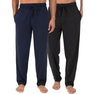 Fruit of the Loom Men's Extended Sizes Jersey Knit Sleep Pajama Lounge Pant (1 & 2 Packs) (Large Tall)