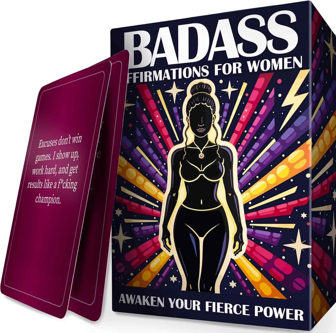 QUOKKA Badass Affirmation Cards for Women  95 Fierce Daily Motivational Messages to Awaken Power, Boost Confidence, and Uplift Mindset  Self Care and Mental Strength Gift for Her