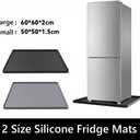 Mini Fridge Silicone Mat with Raised Edges, 20" x 20" x 0.6" Small Fridge Drip Tray,Mini Refrigerator Carpets Floor Protector (No Base Raisers)