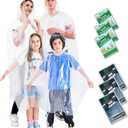 Disposable Rain Ponchos for Kids 6 Pack/Adults 10 and 6 Pack/Ponchos Family 6 Pack Extra Thicker Emergency Ponchos (One Size)