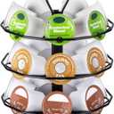 FlagShip K cup Holder Carousel 3 Tier for Keurig Pod Holder Metal DIY Install Small for K-cup Storage Stand 21 K Pod Storage