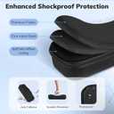 4 in 1 Accessoris Set Compatible with Playstation Portal, EVA Hard Carrying Case for PS5 Portal, Silicone Protective Cover,2 Pcs Screen Protector,10 Thumb Grip Caps,Ps Portal Accessories Black