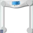 Etekcity Digital Body Weight Bathroom Scale, Large Blue LCD Backlight Display, High Precision Measurements,6mm Tempered Glass, 400 Pounds (11.9 x 11.9 x 0.95 inches, Blinding Silver)