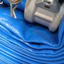 1-1/2" x 100ft PVC Lay Flat Discharge Hose With Aluminum Camlock C & E Fittings, Cam Lock Fitting Type F included, Heavy Duty Reinforced Pump Backwash Hose Assembly
