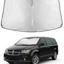 EcoNour Windshield Sunshade Compatible for Dodge Caravan 2008-2018 2019 2020, (Not for Dodge Grand Caravan) Sun Visor for Front Window Sun Shade Cover, UV Heat Protector, Car Accessories