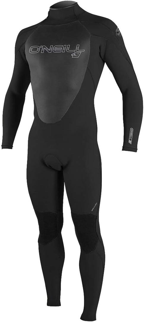 O'Neill Men's Epic 3:2mm Back Zip Full Wetsuit, Durable Warmth with Good Flexibility for Surfing and All Water Activities, Black/ Black/ Black, Medium
