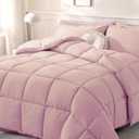 DOWNCOOL Comforters Oversize King Size, Duvet Insert,Light Pink All Season Duvet, Lightweight Quilt, Down Alternative Hotel Comforter with Corner Tabs (Pink, Oversize King 116x98 Inches)