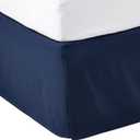 Amazon Basics Lightweight Pleated Dust Ruffle Bed Skirt, Fade Resistant, Wrinkle Resistant, Twin, Navy Blue