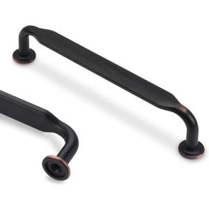 10 Pack 5 Inch Cabinet Pulls Oil Rubbed Bronze Kitchen Cabinet Handles Zinc Alloy Drawer Pulls Solid Cabinet Hardware (5'' Hole Center(128mm))