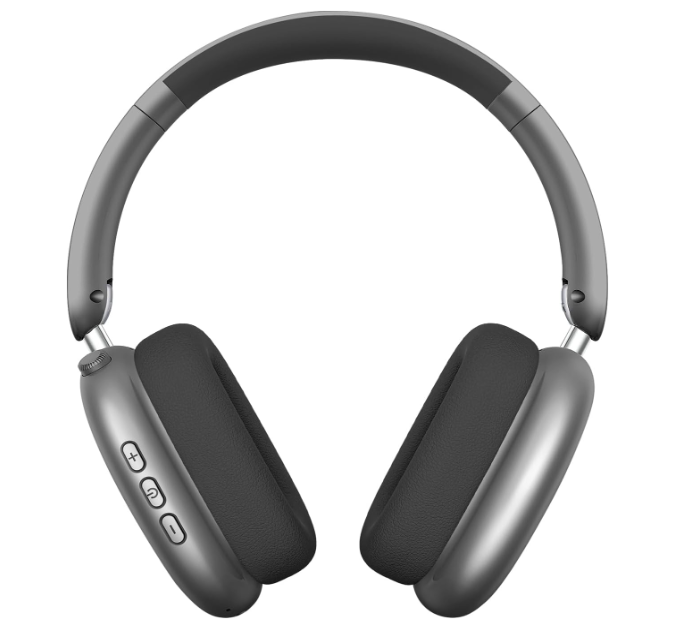 Wentronic Wireless Over Ear Headphones, Noise Canceling Bluetooth 5.3 Headphones with Microphones,Hi-Res Audio,48H Playtime,Foldable,Breathable Soft Earpads-Grey